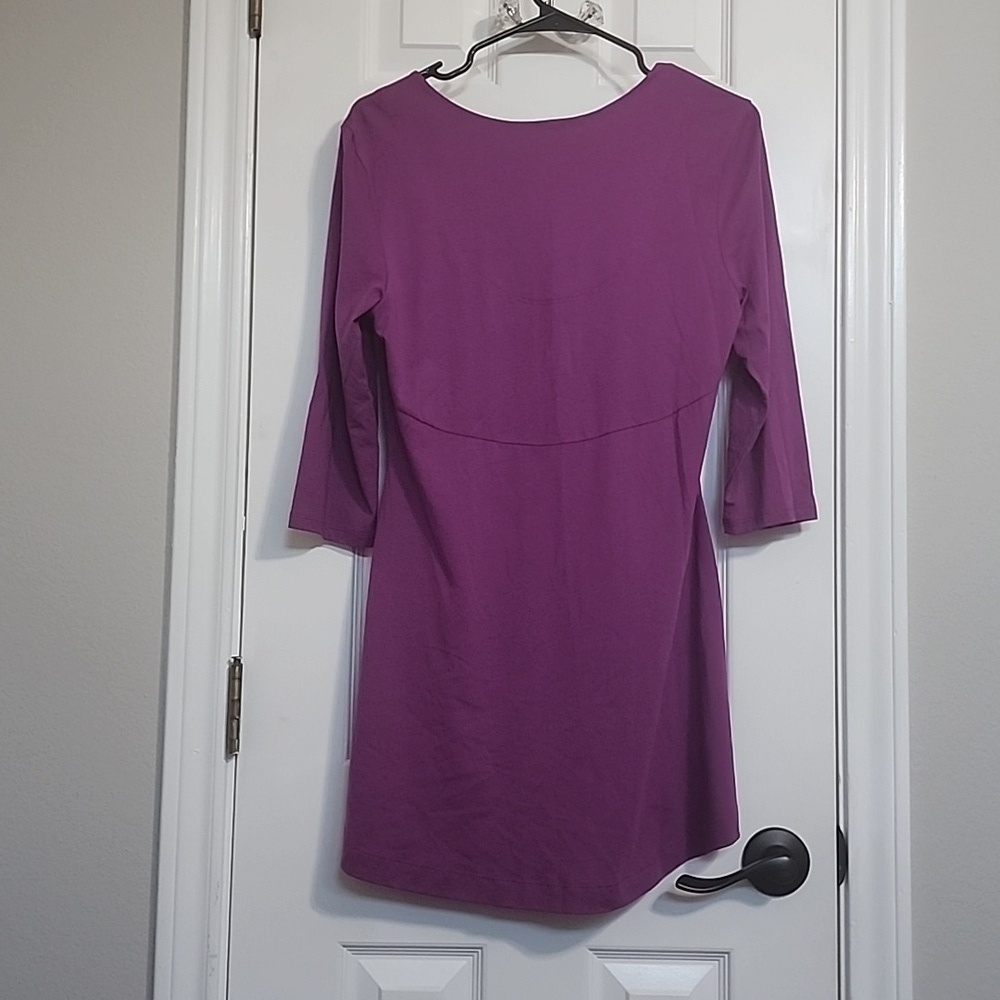 Peruvian Connection Purple Tunic Mini Dress Modal Pima Cotton Size Small - Picture 6 of 8